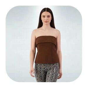 Moa Moa XL brown fold over tube top